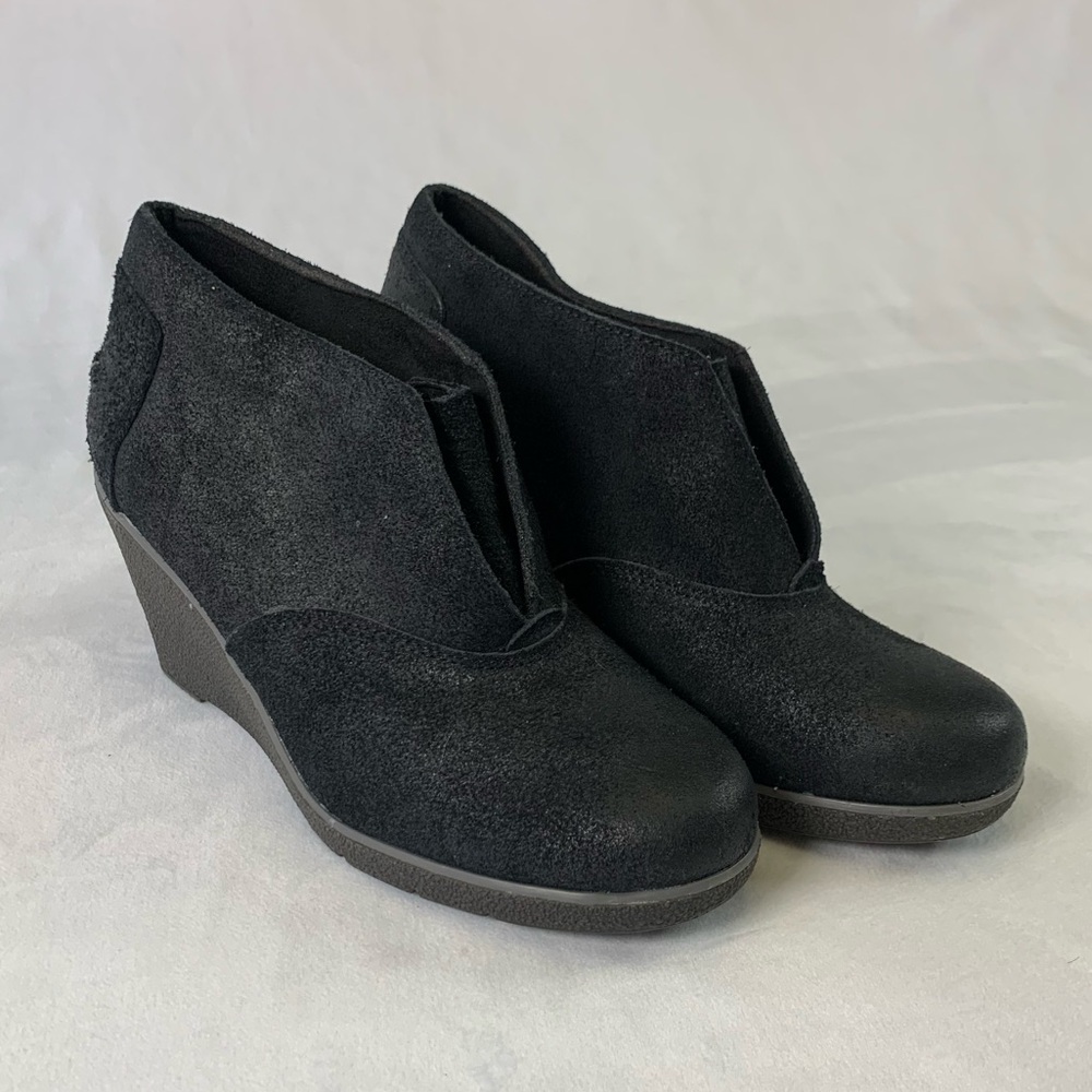 Suede Wedge Ankle Boots Top Slide On Black‎ Sperry Women’s Size 7 M